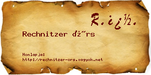 Rechnitzer Örs névjegykártya