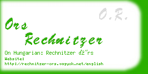 ors rechnitzer business card